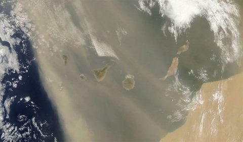 Calima vista dal satellite